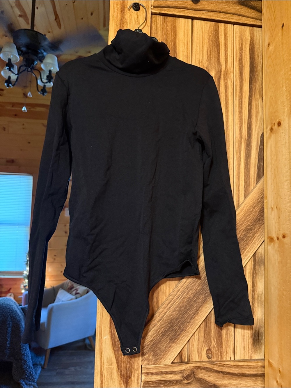 Black Long-Sleeve Turtleneck Bodysuit